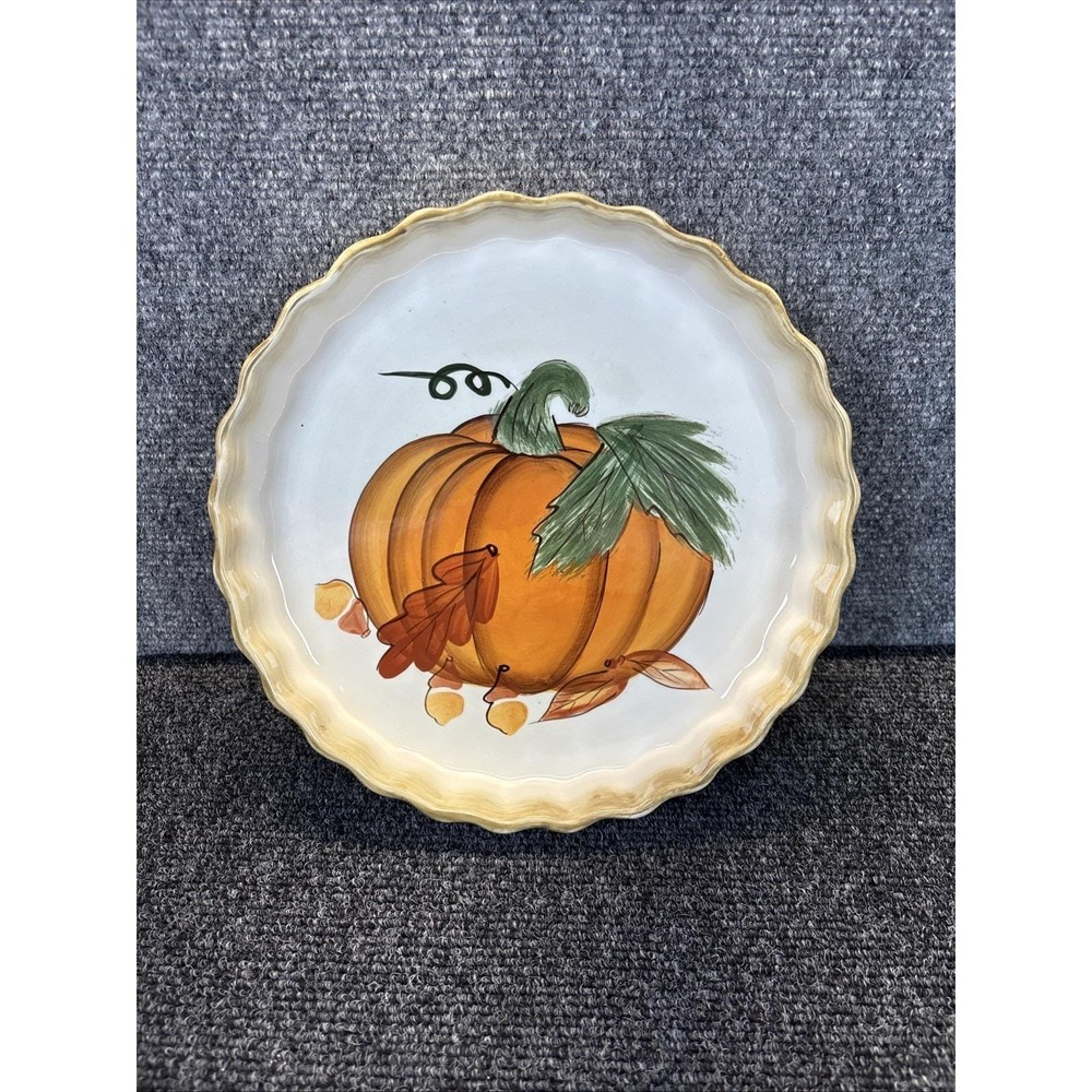 Vtg~Hausenware~Pumpkin Quiche/Tart/Pie Pan~Baking/Autumn/Fall